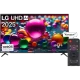 LG 86UA85006LA Ultra HD 4K LED televizyon; renk genel, renkli AI içerik ve webOS arayüzlü tanıtım ekranı.