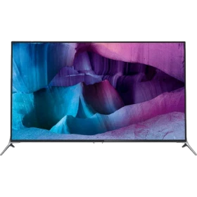 Philips 43PUK7100 Ultra HD 4K LED televizyon, siyah ekran tasarımıyla canlı renkler gösteriyor