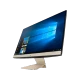 Asus Vivo V241FFK-BA030TS masaüstü bilgisayar, Windows ekranı ve krem renkli standıyla önden görünüm