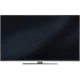 Grundig 49 VLX 9750 SP Ultra HD 4K siyah LED televizyon, önden görünüm ve gümüş standıyla