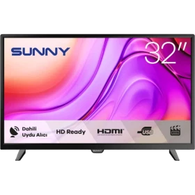 Sunny SN32HMLN-N01S HD Ready HD TV, siyah çerçeveli 32 inç televizyon, önden görünüm