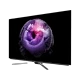 Arçelik A65 OLED C 970 B Ultra HD 4K OLED televizyon, siyah ekranında mor çiçek görüntüsüyle gösteriliyor