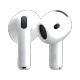 Apple AirPods 5 beyaz kablosuz kulaklık, sağ ve sol kulaklık birlikte önden görünüm