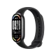 Xiaomi Smart Band 10 siyah akıllı bileklik, renkli ekranı ve ayarlanabilir silikon kordonuyla önden görünür halde