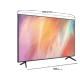 Samsung 70AU7100 Ultra HD 4K LED televizyon siyah tasarım; ince çerçeveli ekran ve ölçü detayı.