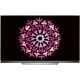 LG OLED55E7V Ultra HD 4K televizyon, siyah çerçeve üzerinde pembe çiçekli kanal ekranı ile vitrin görünümü