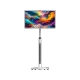 Axen AX32FMTR-A13B Full HD televizyon, renkli ekranı ve beyaz ayaklı standıyla önden görünüm