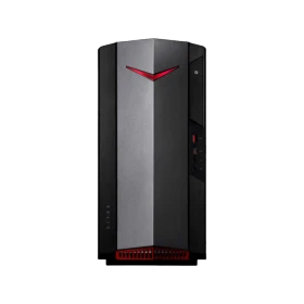 Acer Nitro 50-620 siyah ve gri renkli, kırmızı detaylara sahip masaüstü bilgisayar kasası