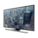 Samsung 40JU6470 Ultra HD 4K TV, şehir manzarası ekranda görünen genel siyah tasarım.