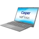 Casper Nirvana C370.4020-4C00B gri iş ve ofis laptopu; açık klavye ve mavi ekran görünümü