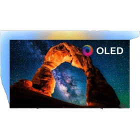 Philips 55OLED803 Ultra HD 4K OLED televizyon, astronot görselli ekranda canlı renklerle vitrin modeli