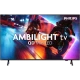 Philips 85MLED910 Ultra HD 4K LED TV, canlı neon oyun sahnesiyle vitrin ekranı, genel renk