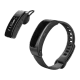 Huawei TalkBand B3 Lite siyah akıllı bileklik, kavisli ekranı ve ayarlanabilir kayışıyla iki açıdan gösteriliyor