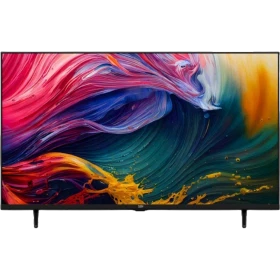 Beko B40 D 697 B Full HD FHD TV, ince siyah çerçeveli ekran ve renkli soyut görüntüyle önden görünüm