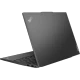 Siyah Lenovo ThinkPad E16 G3 21SR006RTXOKA12 iş ve ofis laptopu, yarı açık arka sol açıdan görünüm
