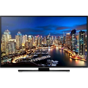 Samsung 50HU6900 Ultra HD 4K LED televizyon vitrin görseli, şehir manzaralı ekran ve siyah kasa