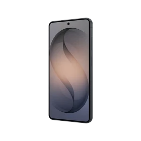 Samsung Galaxy S26 siyah akıllı telefon, ince çerçeveli ekran ve ön kamera deliğiyle önden görünüm