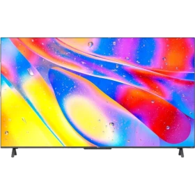 TCL 55C725G Ultra HD 4K LED televizyon; canlı renklerle yağmur damlaları ve renkli yüzeyler ekranda gösterilir.