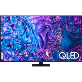 Samsung 85Q70D QLED Ultra HD 4K TV, canlı QLED ekran görüntüsü ve ince tasarım.