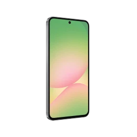 Samsung Galaxy A56 siyah akıllı telefon, önden görünüm; ince çerçeveli ekran ve orta kamera deliğiyle