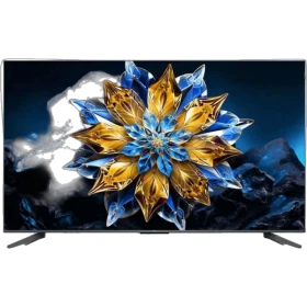 TCL 55C655 Pro Ultra HD 4K LED televizyon; çiçek desenli canlı ekran, genel renk vitrin görünümü