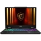 MSI Cyborg 15 B13WFKG-495XTR siyah oyuncu laptop; RGB aydınlatmalı oyun ekranı ve ejderha arması.