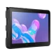 Samsung Galaxy Tab Active Pro siyah renkli dayanıklı tablet, canlı renkli ekran görüntüsü ile önden görünümde.