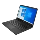 HP 14s-fq0011nt 2L1C0EA siyah iş ve ofis laptopu, Windows açılış ekranlı açık klavye görünüyor
