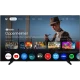 Vestel 55QG9950 Ultra HD 4K QLED televizyon, akıllı TV uygulamaları açık ekranıyla önden görünür.