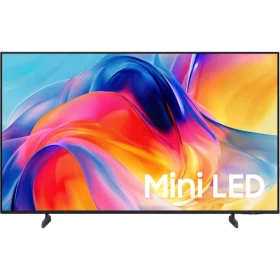 Samsung 50M71H Ultra HD 4K TV, ince siyah çerçeveli ekranda renkli soyut görüntü ve Mini LED yazısı