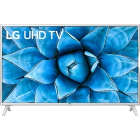 LG 49UN73903LE Ultra HD 4K LED Televizyon, ekranda canlı mavi çiçek görseliyle vitrinde.