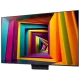 LG 50UT91006LA Ultra HD 4K LED televizyon, genel renkli, renkli geometrik ekran tasarımı ile önden görünüm.