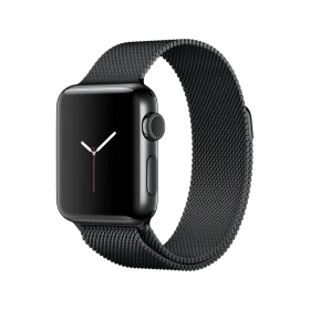 Apple Watch Series 2 38 mm uzay siyahı paslanmaz çelik kasa ve Milano Loop akıllı saat