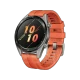 Huawei Watch GT Active 46.5 mm titanyum akıllı saat, turuncu kayışı ve yuvarlak ekranıyla