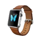 Apple Watch 38 mm gümüş paslanmaz çelik kasalı, kahverengi klasik tokalı kayışlı akıllı saat