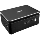 MSI Cubi 3 Silent S-055XTR siyah kompakt masaüstü bilgisayar, ön USB bağlantıları ve güç düğmesiyle birlikte