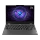 Lenovo LOQ 15IRX10 83JE00EBTR gri oyuncu laptop, açık ekran ve tam klavye görünümüyle önden görünüm