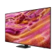 Samsung 65QN90F QLED Ultra HD 4K TV; canlı renkli çiçekli arayüz ekranda, genel siyah tasarım.