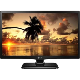 LG 24MT47D HD Ready LED televizyon; deniz manzaralı ekran görüntüsü ve siyah tasarım