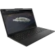 Siyah Lenovo ThinkPad P16S G4 21QV000YTXF30 iş ve ofis laptopu, açık ekranda açılı görünüm