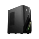 MSI MAG Infinite E1 14NUC5-080XTR siyah masaüstü bilgisayar kasası, yeşil RGB ışık detaylı