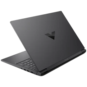 HP Victus Gaming 16-r1708nt koyu gri oyuncu laptop, menteşe açık görünüm ve klavye ile ekran aynı kadrajda