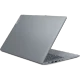 Gri Lenovo IdeaPad Slim 3 83EM00KYTR003 iş ve ofis laptopu, yarı açık kapaklı arka açıdan görünüm