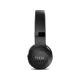JBL C45BT Kablosuz siyah kulaklık, önden görünümde JBL logolu kulaklık pedi