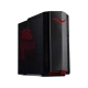 Acer Nitro N50-620 siyah masaüstü bilgisayar, kırmızı detaylı kasa tasarımıyla önden ve yandan görünür