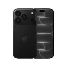 Siyah Apple iPhone 18 Pro telefonun ön ve arka yüzü, üçlü kamera sistemiyle birlikte gösterilir.