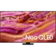 Samsung 98QN90F Ultra HD 4K QLED televizyon, ekranda Neo QLED yazısı ve canlı renkli manzara görüntüsü