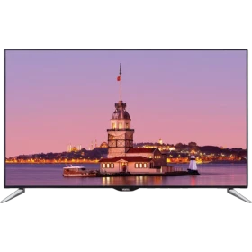 Vestel 55UA9200 Ultra HD 4K LED televizyon, siyah çerçeveli ekranında Kız Kulesi manzarası