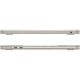 Apple MacBook Air M2 13.6 inç altın renk laptop, ince yan profil ve bağlantı noktalarıyla yan açıdan görünüm