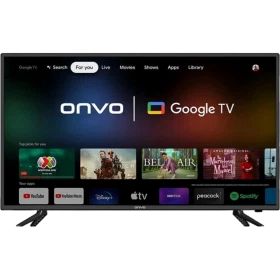 Onvo 42OV9000F Full HD LED televizyon, Google TV arayüzü açık siyah çerçeveli tasarım
